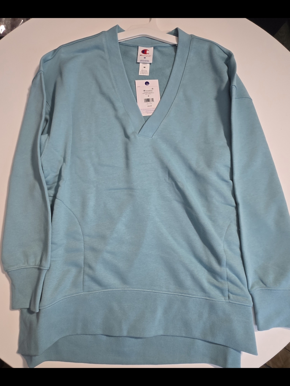 Champion Deep V Tunic Pullover Milky Way Blue NWT Medium